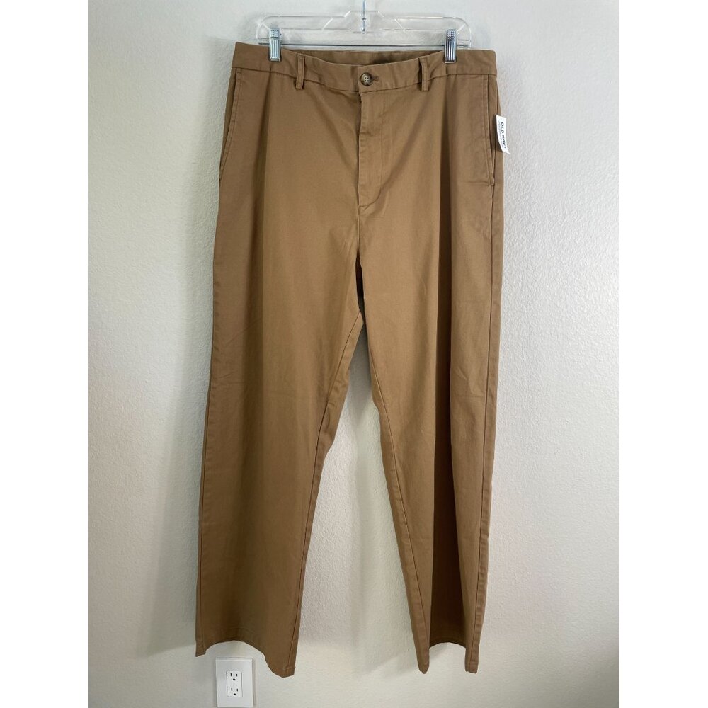 NEW Old Navy‎ Mens 38x34 Baggy Rotation Chino Pants Built-In Flex Brown